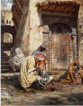 Arab or Arabic people and life. Orientalism oil paintings 444